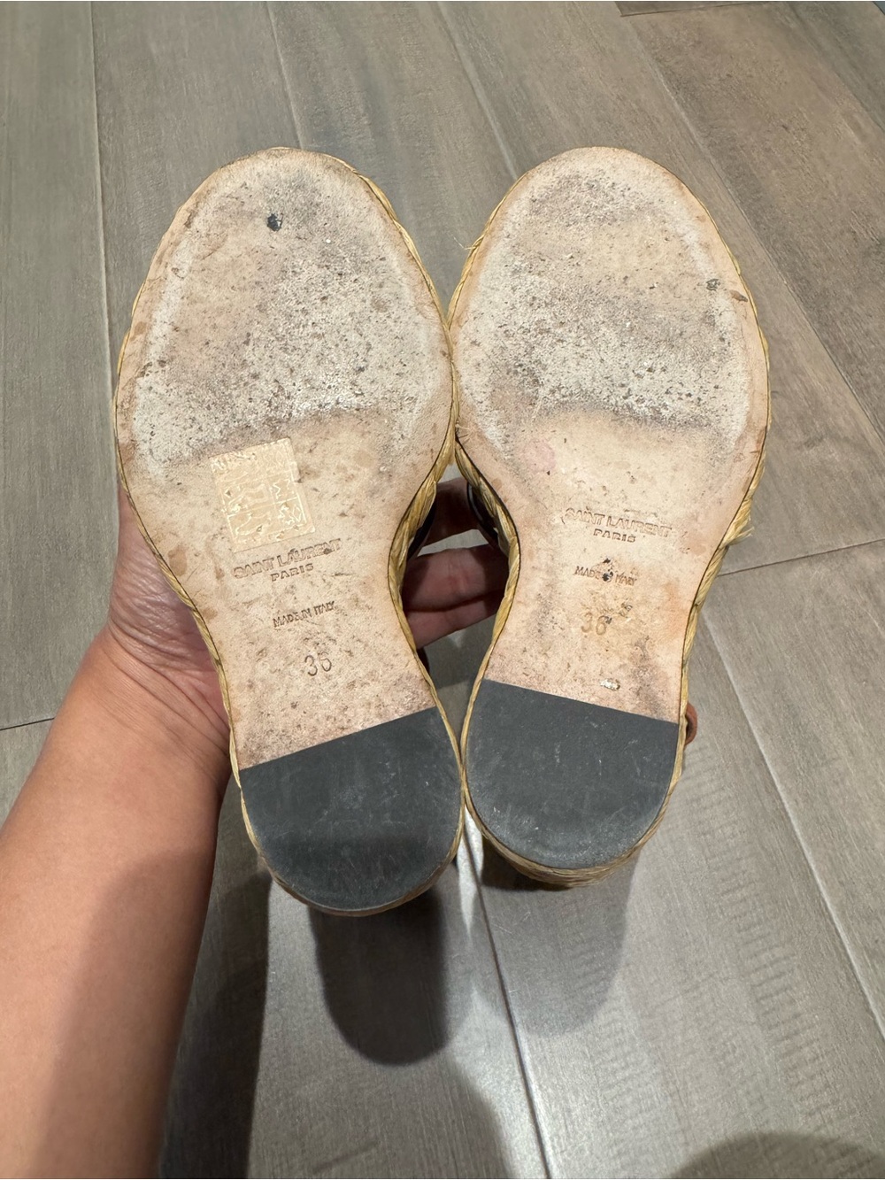 Saint Laurent YSL Cassandra Espadrille Wedge Sandals - Picture 5 of 6